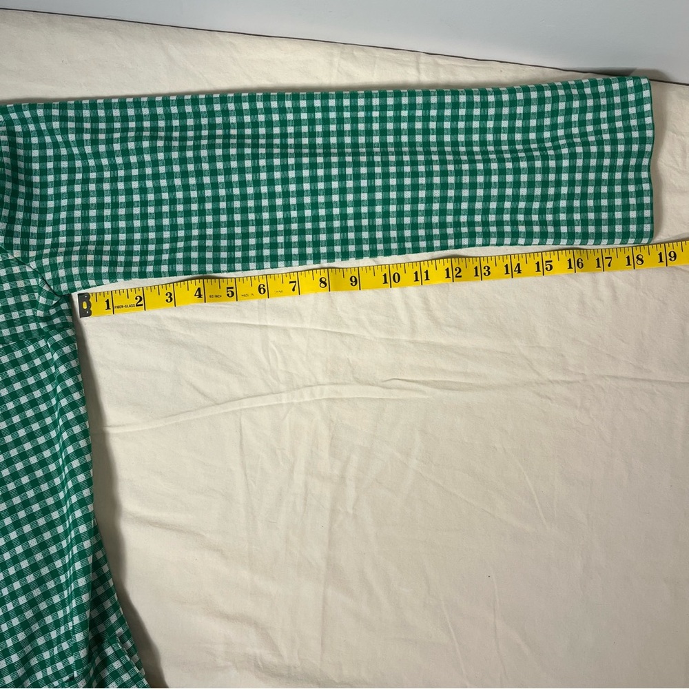 RARE Vintage Green Gingham Belted Tie Waist Blazer Handmade Small - Picture 9 of 11